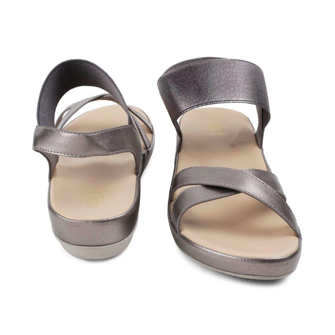 The South Pewter Women's Casual Wedge Sandals Tresmode - Tresmode