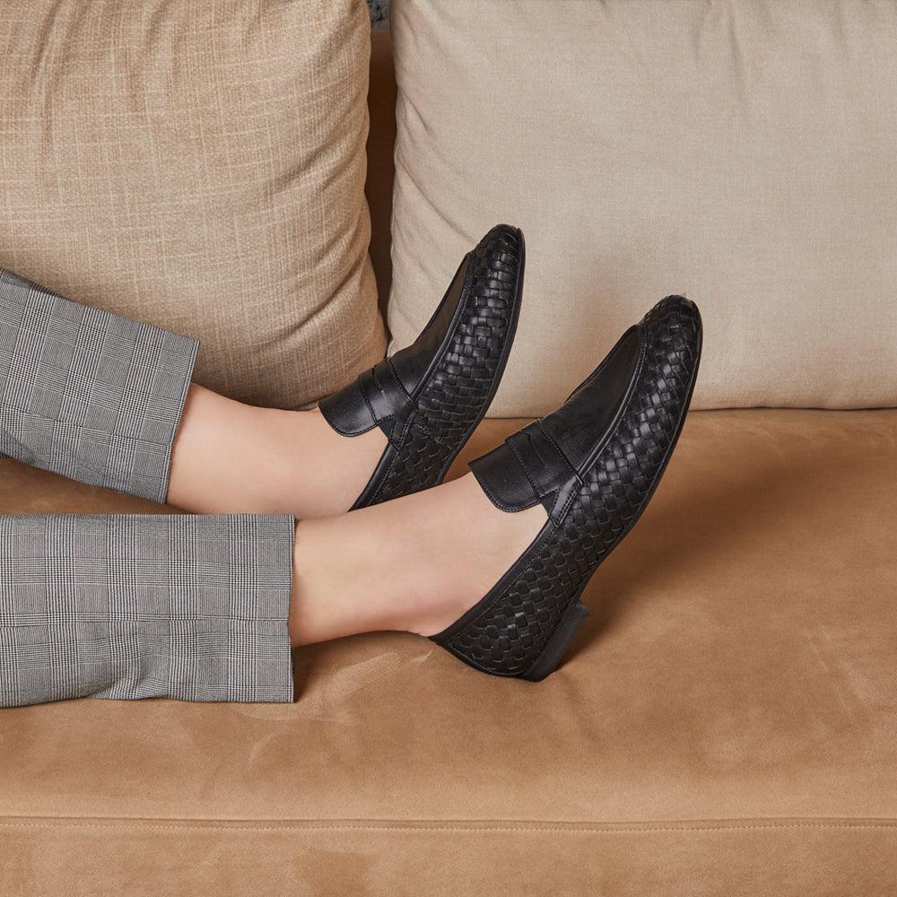 The Sydney Black Men's Leather Loafers - Tresmode