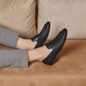 The Sydney Black Men's Leather Loafers - Tresmode