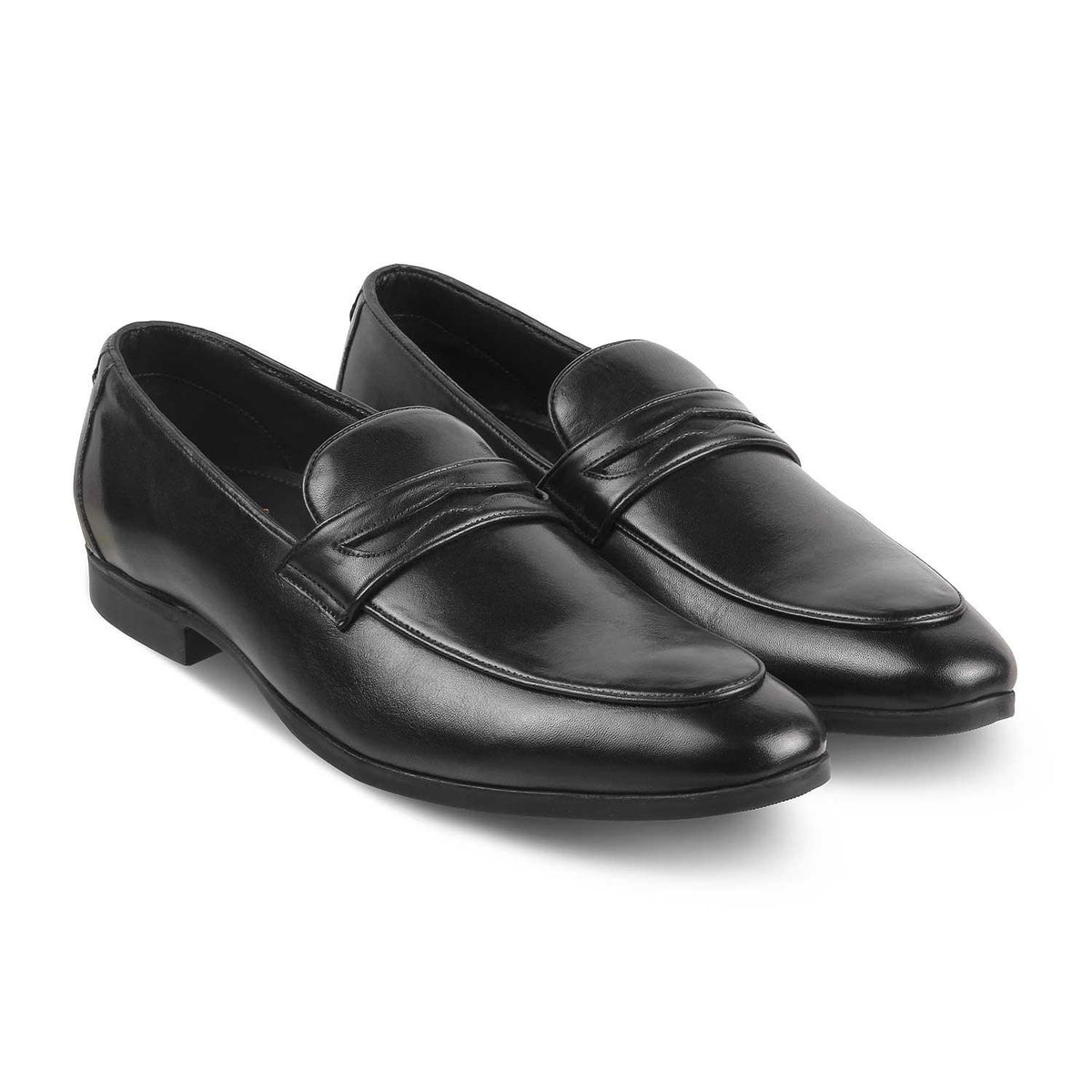 The Astro Black Men's Leather Loafers Tresmode