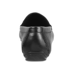 The Totie Black Men's Leather Driving Loafers Tresmode - Tresmode