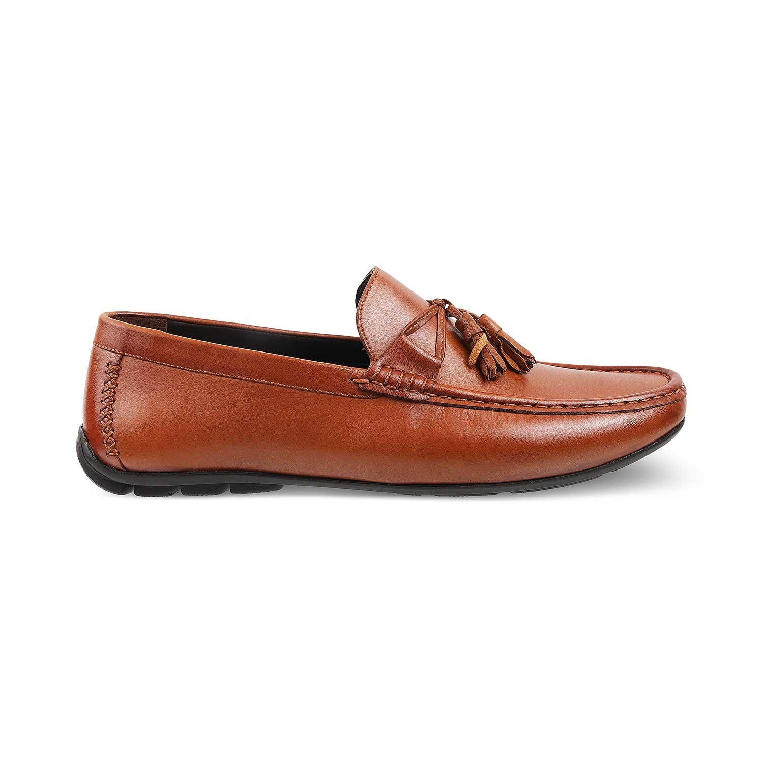 The Totie Tan Men's Leather Driving Loafers Tresmode - Tresmode
