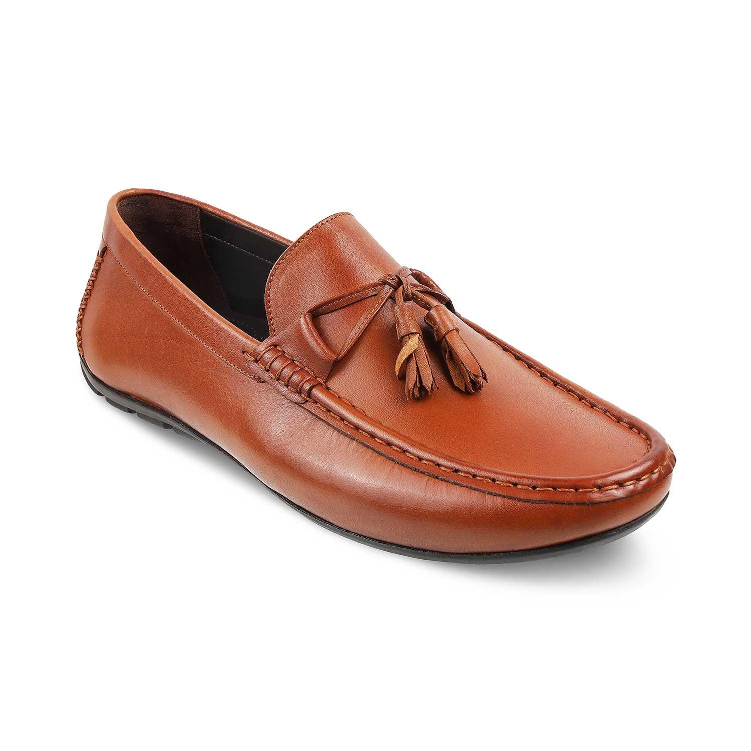 The Totie Tan Men's Leather Driving Loafers Tresmode - Tresmode