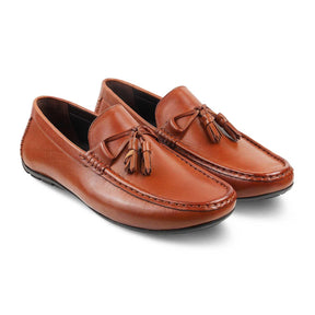 The Totie Tan Men's Leather Driving Loafers Tresmode - Tresmode