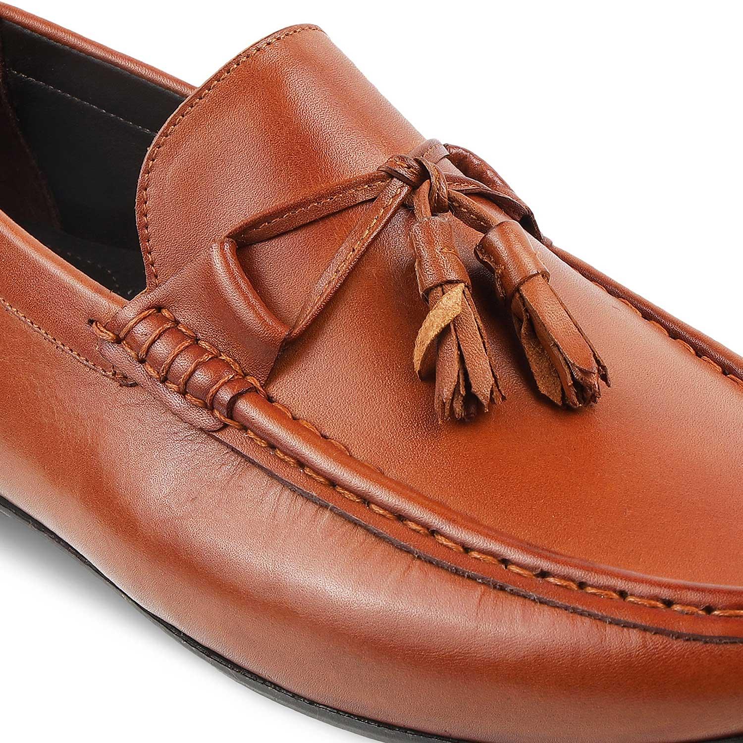 The Totie Tan Men's Leather Driving Loafers Tresmode - Tresmode