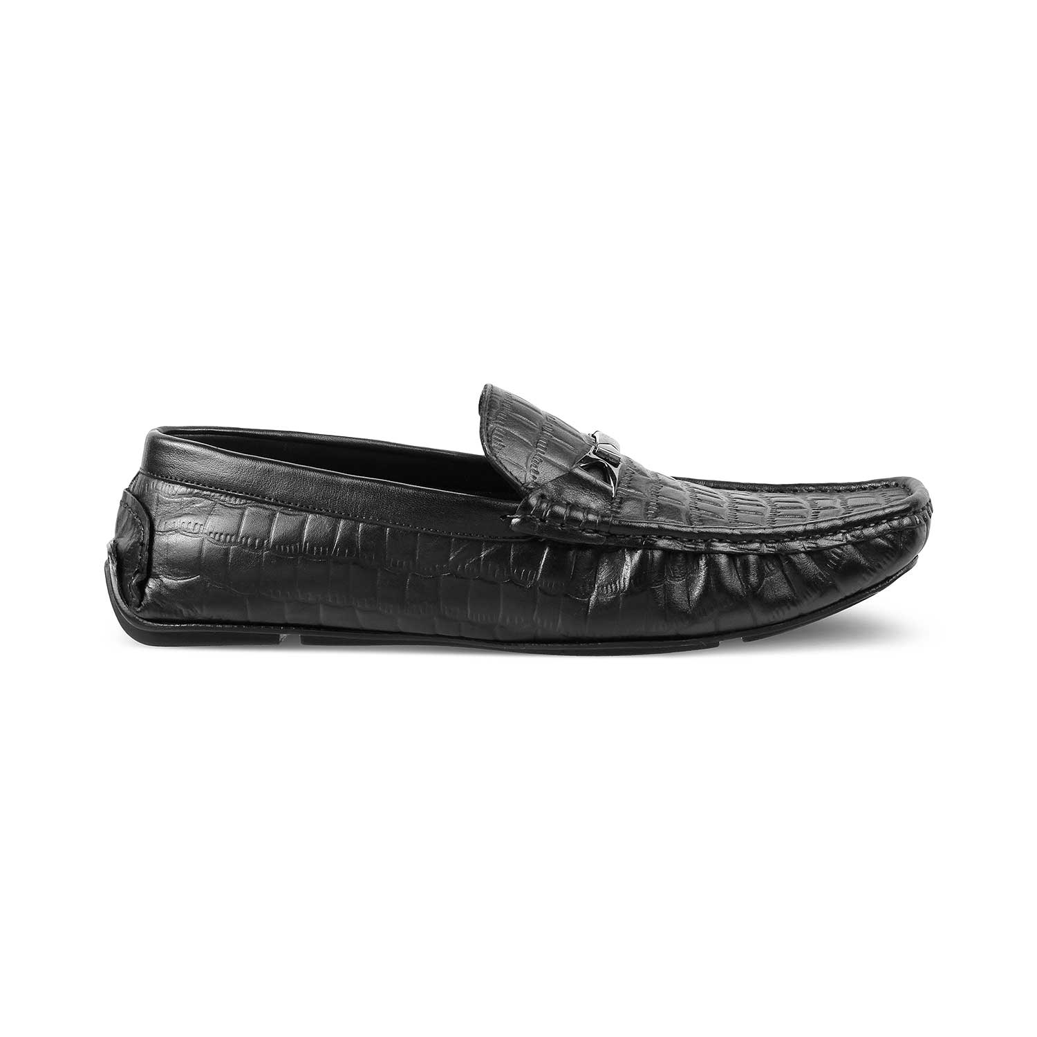 Hummer Black Men's Leather Driving Loafers Online at Tresmode.com